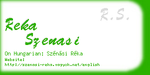 reka szenasi business card